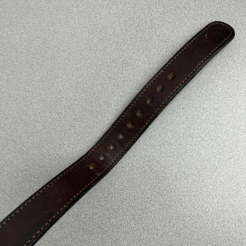 Bullhide Belts Belt Mens 44 Brown Leather Made in USA Roller Heavy Gun Belt 1.25